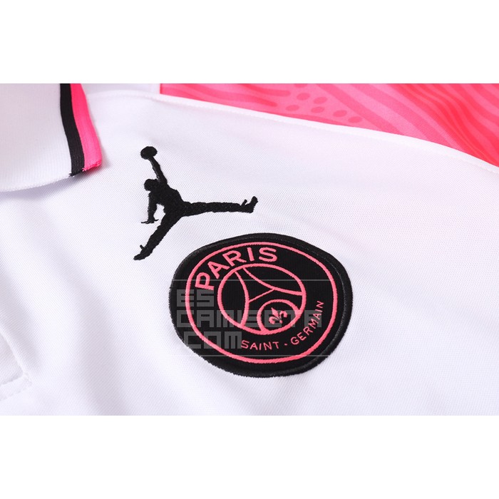 Camiseta Polo del Paris Saint-Germain 20/21 Blanco y Rosa - Haga un click en la imagen para cerrar